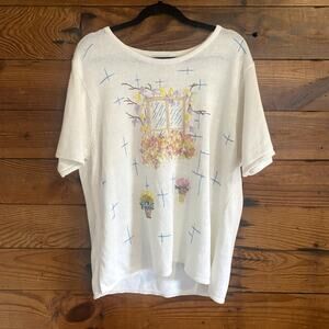 Graff Lady sweater tee with embroidered and ribbon embellishments